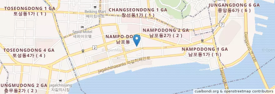 Mapa de ubicacion de 南浦洞 en 大韓民国, 釜山, 南浦洞.
