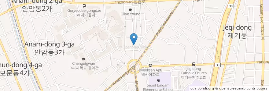 Mapa de ubicacion de Misoya en Corea Del Sud, Seul, 동대문구.