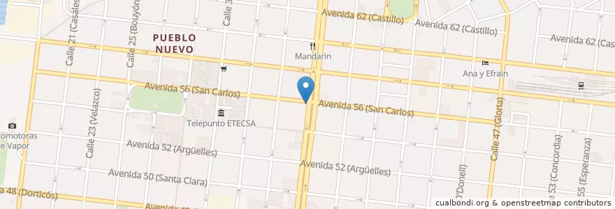 Mapa de ubicacion de San Carlos en Küba, Cienfuegos, Cienfuegos, Ciudad De Cienfuegos.
