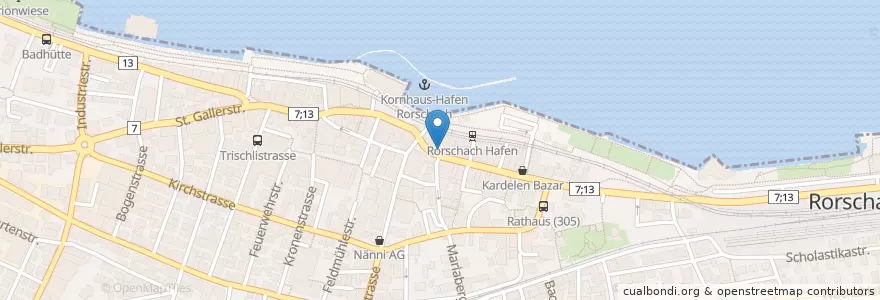 Mapa de ubicacion de Pizzeria Roma en Switzerland, Sankt Gallen, Wahlkreis Rorschach, Rorschach.