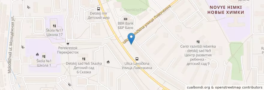Mapa de ubicacion de Промсвязьбанк en روسيا, Центральный Федеральный Округ, محافظة موسكو, Городской Округ Химки.