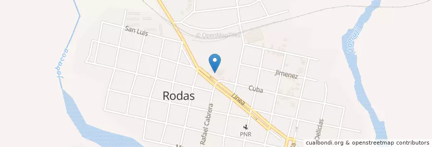 Mapa de ubicacion de ESBU Reinaldo Erices en Kuba, Cienfuegos, Rodas.