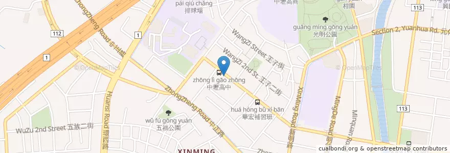 Mapa de ubicacion de 中壢高中 en تايوان, تاو يوان, زونغلي.