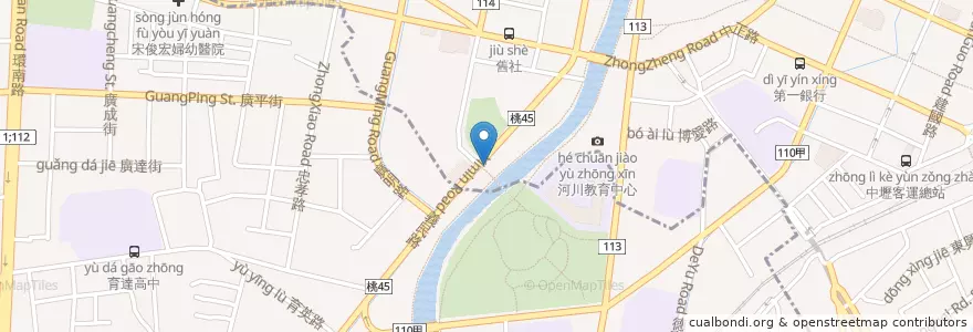 Mapa de ubicacion de 翠堤橋 en Taiwan, 桃園市, 平鎮區, 中壢區.