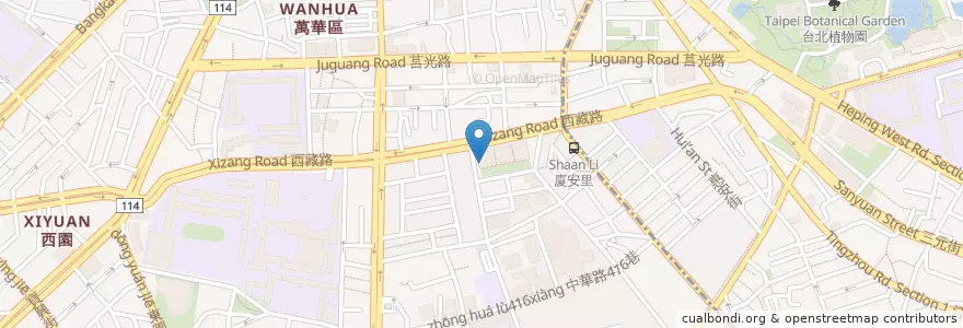Mapa de ubicacion de 甘泉魚麵 en 臺灣, 新北市, 臺北市, 萬華區.