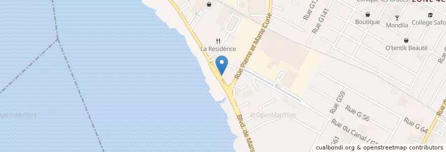 Mapa de ubicacion de Ward en ساحل عاج, آبیجان, Marcory.