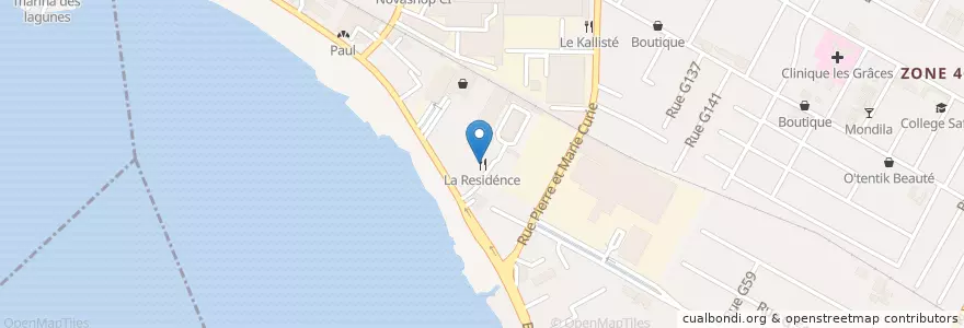 Mapa de ubicacion de La Residénce en 코트디부아르, 아비장, Marcory.