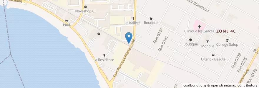Mapa de ubicacion de Le Chalet en 科特迪瓦, 阿比让, Marcory.