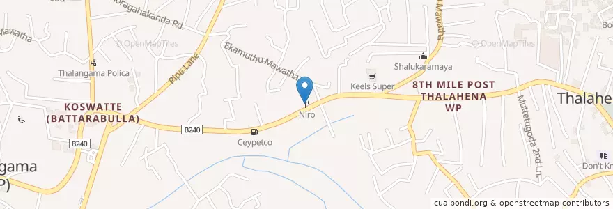Mapa de ubicacion de Niro en Sri Lanka, බස්නාහිර පළාත, කොළඹ දිස්ත්‍රික්කය.