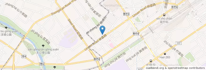 Mapa de ubicacion de 墨咖啡 en Taiwan, 臺灣省, 新竹市.