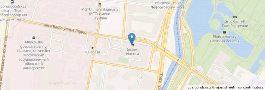 Mapa de ubicacion de Инстом en Rússia, Distrito Federal Central, Москва, Юго-Восточный Административный Округ, Басманный Район, Район Лефортово.
