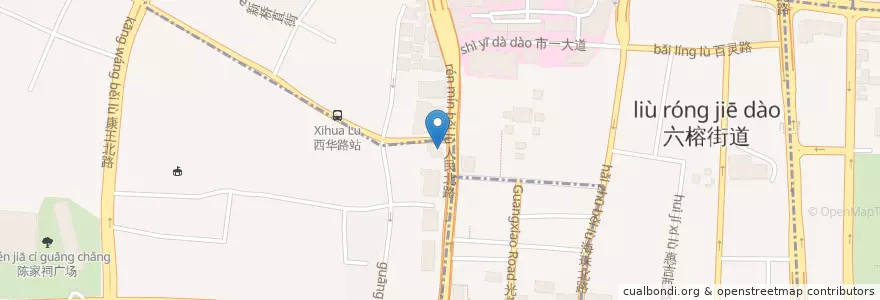 Mapa de ubicacion de 建设银行 en China, Guangdong, 广州市, 荔湾区, 越秀区.