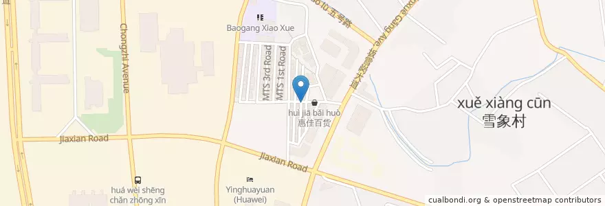 Mapa de ubicacion de 沙县小吃 en China, Guangdong, Shenzhen, Longgang District.