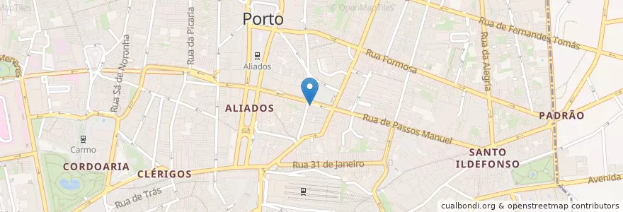 Mapa de ubicacion de Tostinhas en Portugal, Norte, Área Metropolitana Do Porto, Porto, Porto, Cedofeita, Santo Ildefonso, Sé, Miragaia, São Nicolau E Vitória.