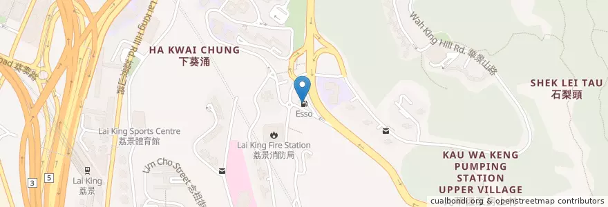 Mapa de ubicacion de Esso en 중국, 광둥성, 홍콩, 신제, 葵青區 Kwai Tsing District.