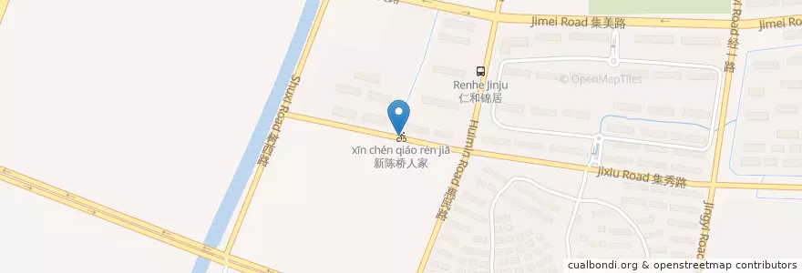 Mapa de ubicacion de 新陈桥人家 en 中国, 南通市, 港闸区, 陈桥街道.
