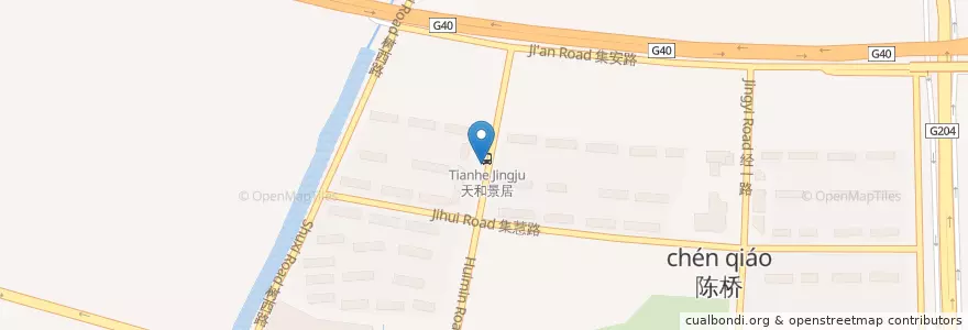 Mapa de ubicacion de 华景新居 en الصين, 南通市, 港闸区, 陈桥街道.