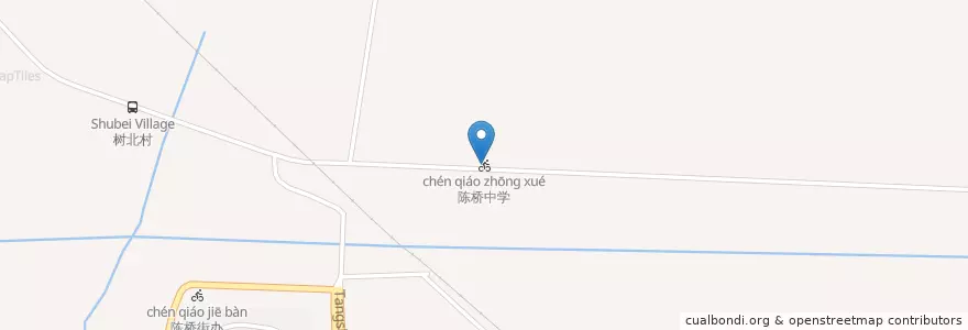 Mapa de ubicacion de 陈桥中学 en China, Nantong City, Gangzha District, 陈桥街道.