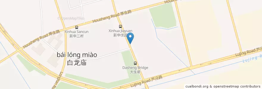Mapa de ubicacion de 新边防检查站/新华佳苑\园 en 중국, 南通市, 港闸区, 天生港镇街道.