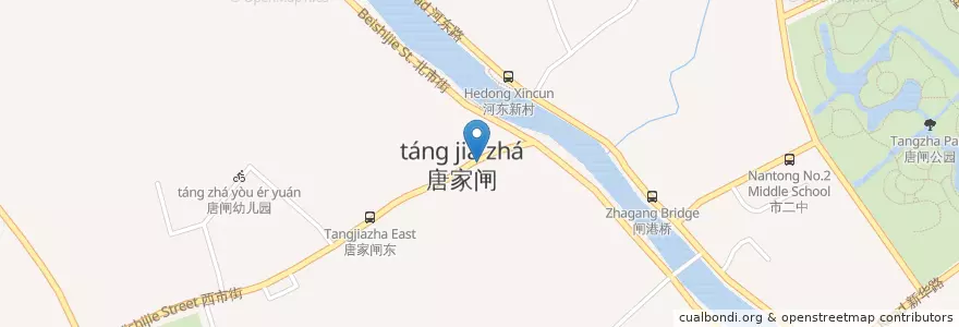 Mapa de ubicacion de 1895广场 en چین, 南通市, 港闸区, 唐闸镇街道.