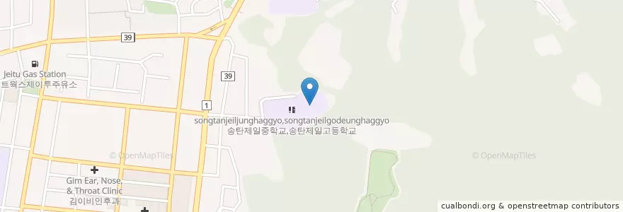 Mapa de ubicacion de 라온고등학교 en Südkorea, Gyeonggi-Do, 평택시.