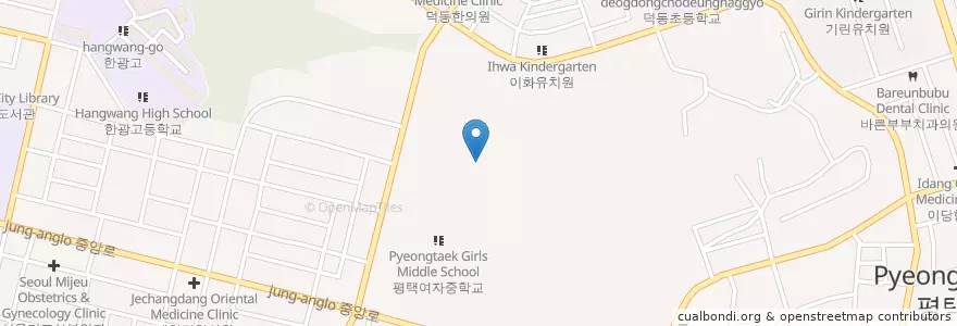 Mapa de ubicacion de 신한중학교 en 대한민국, 경기도, 평택시.