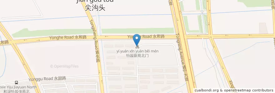 Mapa de ubicacion de 怡园新苑北门 en Çin, 南通市, 港闸区, 唐闸镇街道.