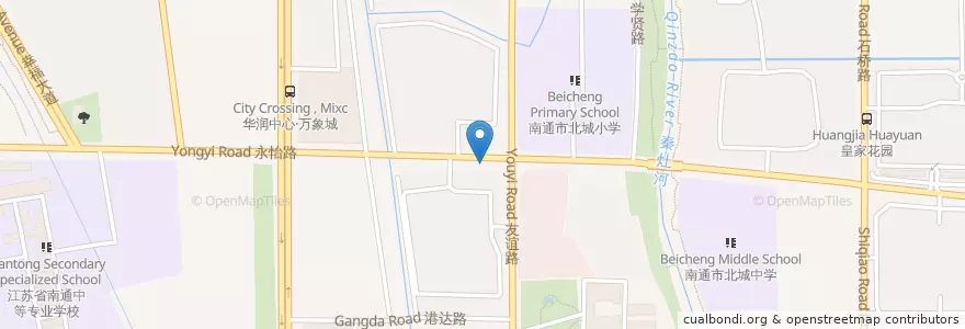 Mapa de ubicacion de 嘉御龙庭 en China, Nantong City, Gangzha District, 唐闸镇街道.