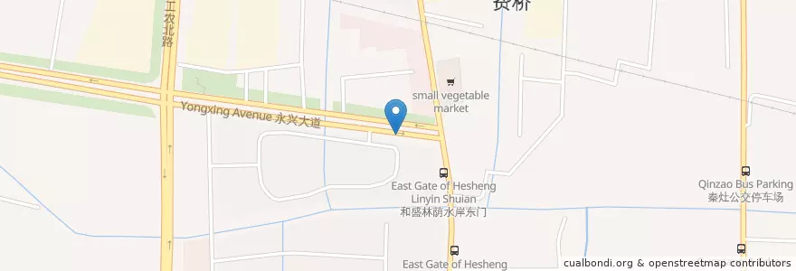 Mapa de ubicacion de 和盛林荫水岸北门 en China, 南通市, 港闸区, 秦灶街道.