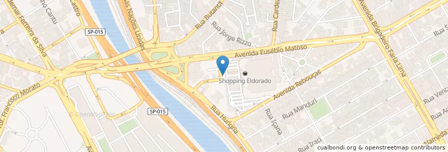 Mapa de ubicacion de Shopping Eldorado en Brezilya, Güneydoğu Bölgesi, Сан Паулу, Região Geográfica Intermediária De São Paulo, Região Metropolitana De São Paulo, Região Imediata De São Paulo, Сан Паулу.
