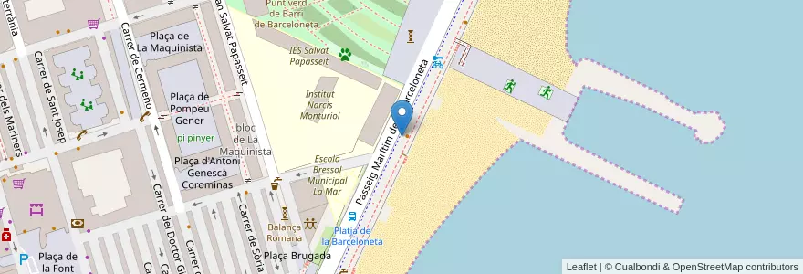 Mapa de ubicacion de 398 - Passeig Marítim de la Barceloneta en Sepanyol, Catalunya, Barcelona, Barcelonès, Barcelona.