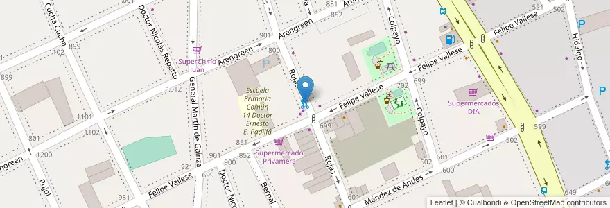 Mapa de ubicacion de 398 - Rojas en Аргентина, Буэнос-Айрес, Буэнос-Айрес, Comuna 6.