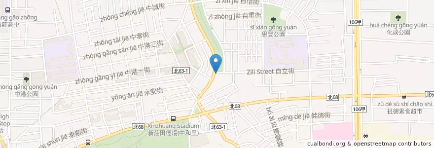 Mapa de ubicacion de 土地公嗣 en Taiwan, Nuova Taipei, Distretto Di Xinzhuang.