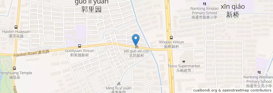 Mapa de ubicacion de 北郭新村 en چین, 南通市, 崇川区, 城东街道.