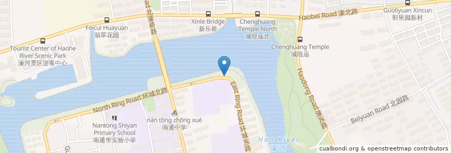 Mapa de ubicacion de 实验中学 en چین, 南通市, 崇川区, 和平桥街道.