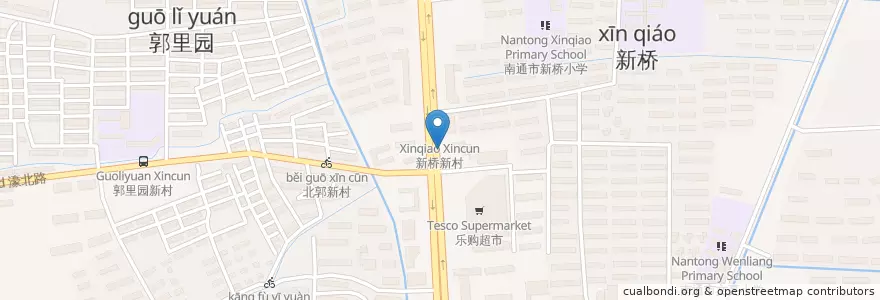 Mapa de ubicacion de 新桥新村 en Cina, 南通市, 崇川区, 城东街道.