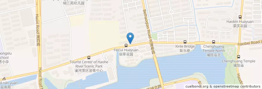Mapa de ubicacion de 翡翠花苑 en 中国, 南通市, 崇川区, 和平桥街道.
