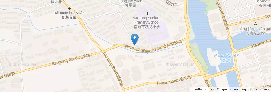 Mapa de ubicacion de 财茂园 en 中国, 南通市, 崇川区.
