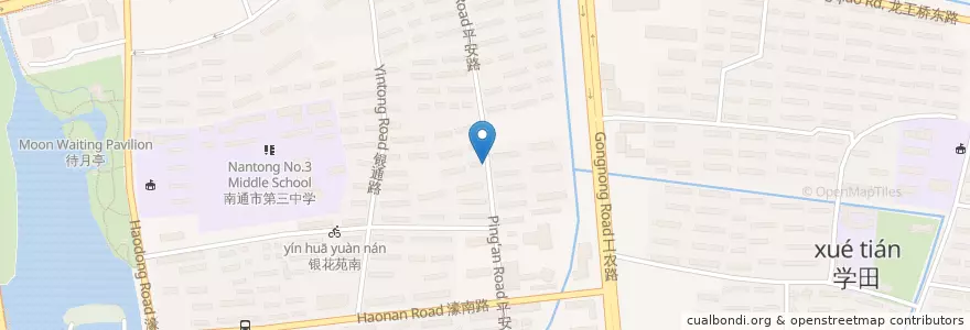 Mapa de ubicacion de 银花苑 en China, 南通市, 崇川区, 城东街道.