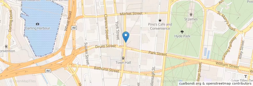Mapa de ubicacion de Workshop Espresso en أستراليا, نيوساوث ويلز, Council Of The City Of Sydney, Sydney.