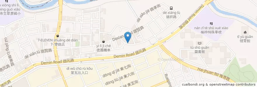 Mapa de ubicacion de 丼の食堂 en Тайвань, Гаосюн, 楠梓區.