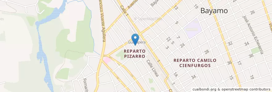 Mapa de ubicacion de Bar restaurante Pocahonta en Kuba, Granma, Bayamo, Ciudad De Bayamo.