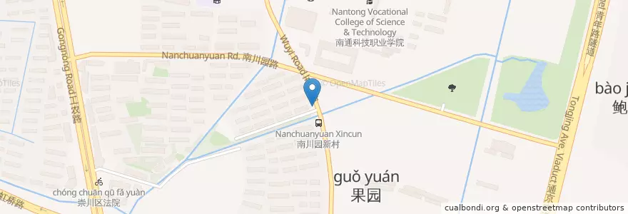 Mapa de ubicacion de 南川园新村 en Çin, 南通市, 崇川区, 学田街道, 文峰街道.