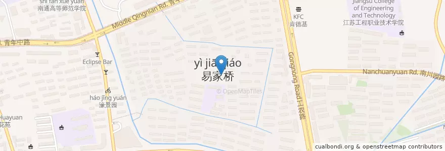 Mapa de ubicacion de 启秀小学 en Chine, 南通市, 崇川区, 文峰街道, 新城桥街道.