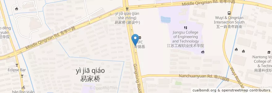 Mapa de ubicacion de 圆融广场 en Chine, 南通市, 崇川区, 文峰街道.