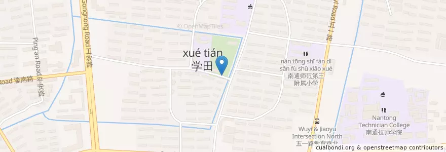 Mapa de ubicacion de 学田公园 en چین, 南通市, 崇川区, 学田街道.