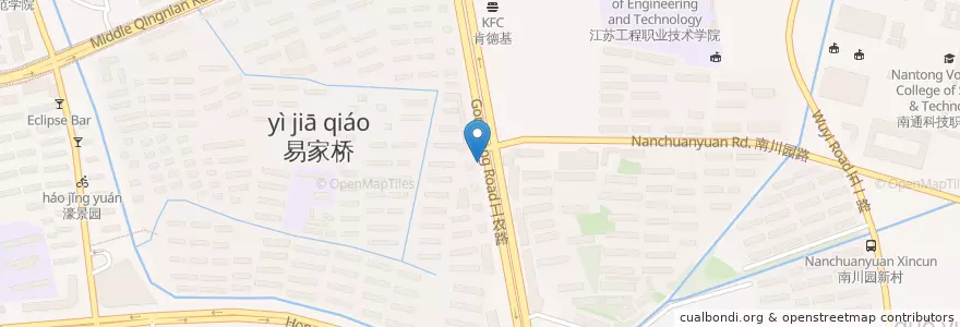 Mapa de ubicacion de 易家桥新村东门 en 中国, 南通市, 崇川区, 文峰街道.