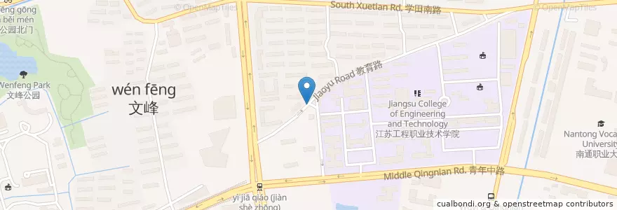 Mapa de ubicacion de 炜赋园南门 en Китай, 南通市, 崇川区, 学田街道.