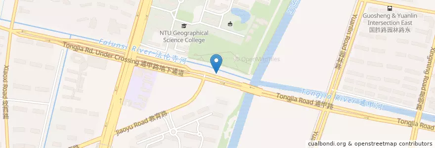 Mapa de ubicacion de 紫东花苑三期 en China, 南通市, 崇川区.