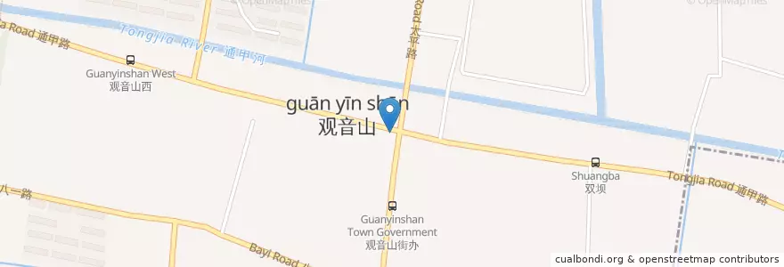 Mapa de ubicacion de 八一花园 en Китай, 南通市, 崇川区, 观音山街道.